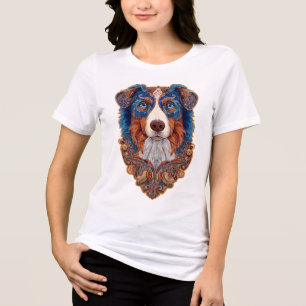 Australian Shepherd Mandala T-Shirt  Tri-Blend Shirt