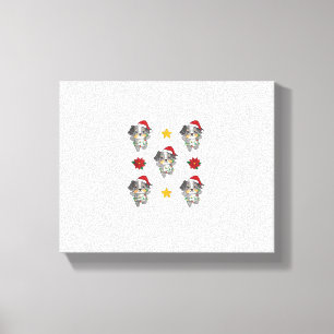Australian Shepherd Merry Christmas Winter Dogs Ch Canvas Print