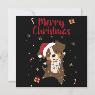 Australian Shepherd Merry Christmas Winter Invitat Invitation