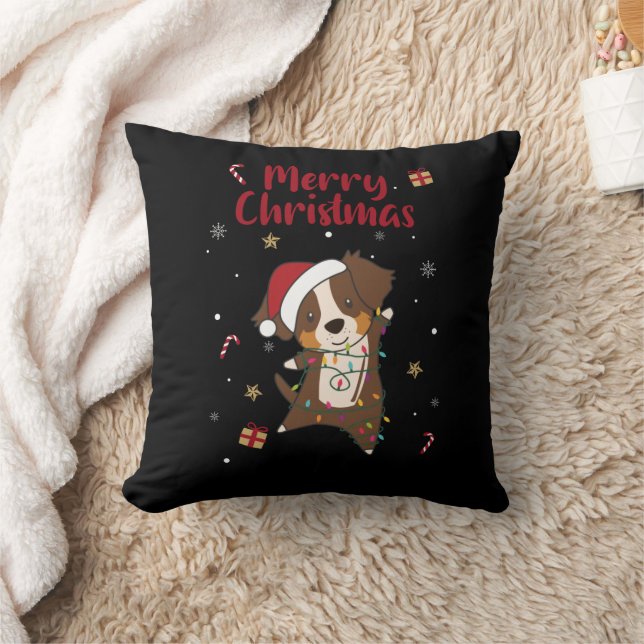 Australian Shepherd Merry Christmas Winter Throw P Cushion (Blanket)