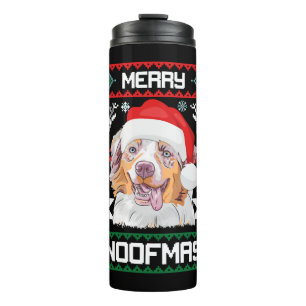 Australian Shepherd Merry Woofmas Christmas Thermal Tumbler