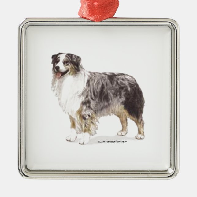 Australian Shepherd Metal Tree Decoration (Front)