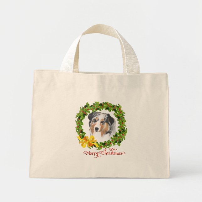 Australian Shepherd Mini Tote Bag (Front)