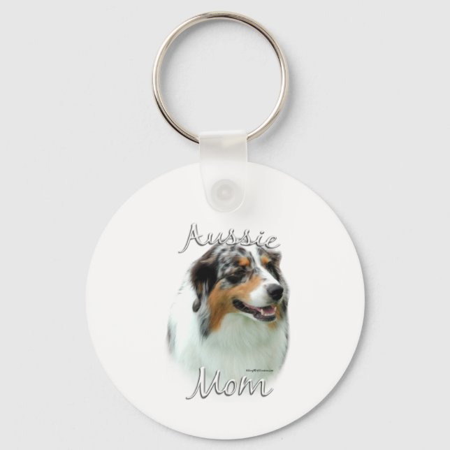 Australian Shepherd Mum 2 Key Ring (Front)