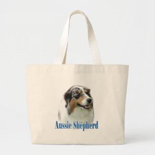Australian Shepherd Name Large Tote Bag