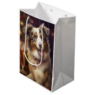 Australian Shepherd New Year  Medium Gift Bag