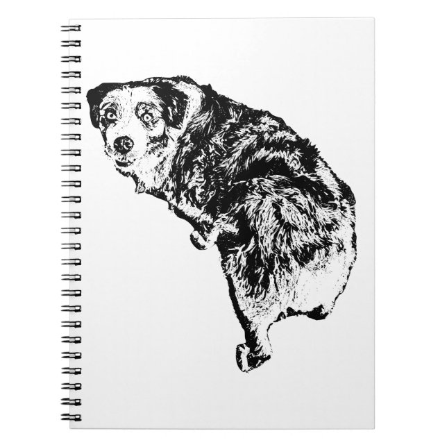 Australian Shepherd Notebook – Artistic Ink Style (Front)