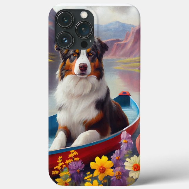 Australian Shepherd on Paddle: A Scenic Adventure Case-Mate iPhone Case (Back)