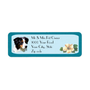Australian Shepherd on Turquoise Floral
