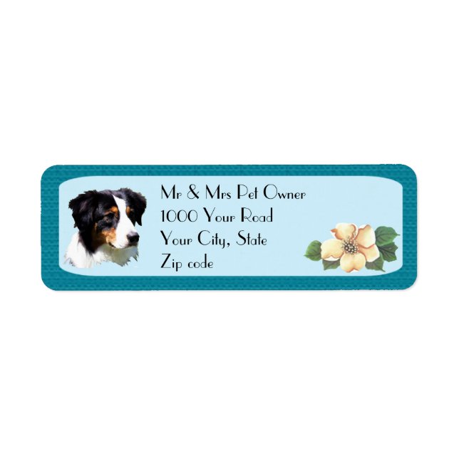 Australian Shepherd on Turquoise Floral (Front)