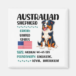 Australian Shepherd Origin Funny Aussie Dog Lover  Magnet