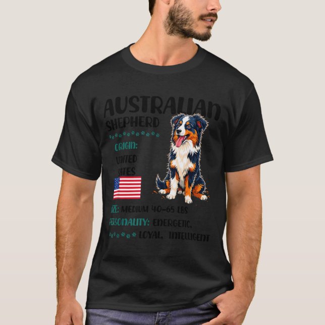 Australian Shepherd Origin Funny Aussie Dog Lover  T-Shirt (Front)