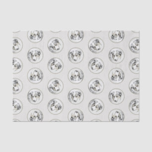 Australian Shepherd Painting Blue Merle Dog Art Tissue Paper