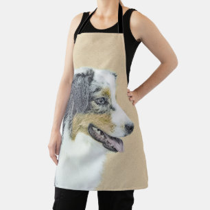 Australian Shepherd Painting - Original Dog Art Apron