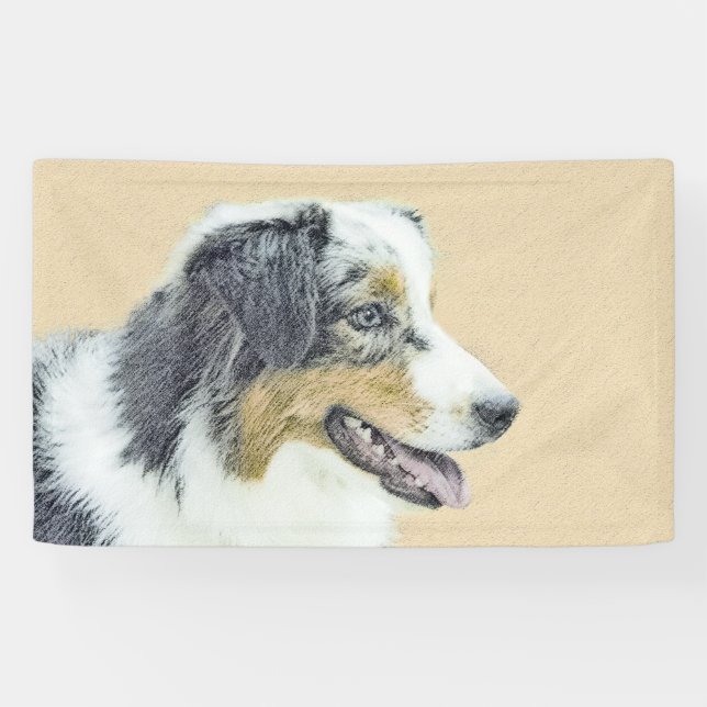 Australian Shepherd Painting - Original Dog Art Banner (Horizontal)