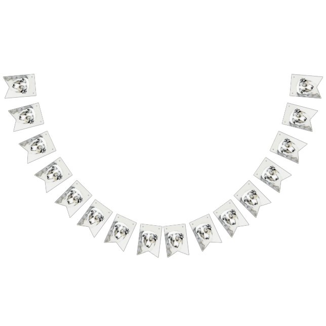 Australian Shepherd Painting - Original Dog Art Bunting (All)