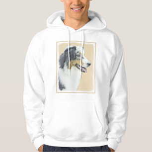 Australian Shepherd Painting - Original Dog Art Hoodie
