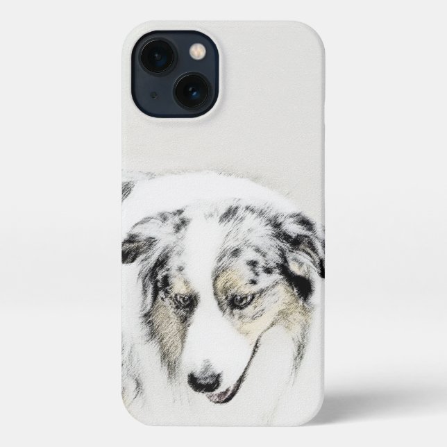 Australian Shepherd Painting - Original Dog Art iPhone Case (Back)