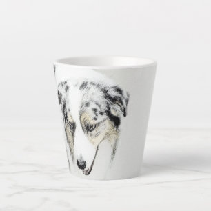 Australian Shepherd Painting - Original Dog Art Latte Mug
