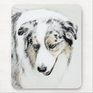 Australian Shepherd Painting - Original Dog Art Mouse Mat