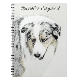 Australian Shepherd Painting - Original Dog Art Notebook