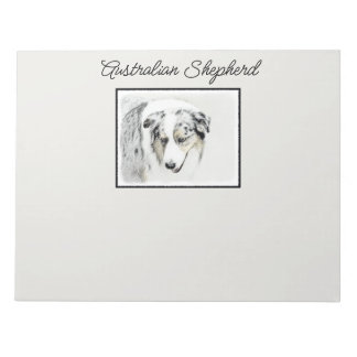Australian Shepherd Painting - Original Dog Art Notepad