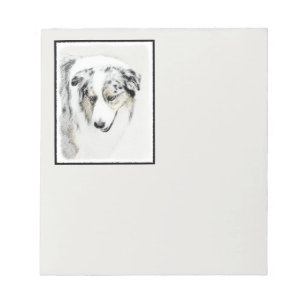 Australian Shepherd Painting - Original Dog Art Notepad