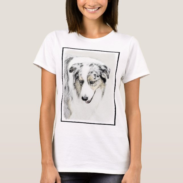 Australian Shepherd Painting - Original Dog Art T-Shirt (Front)