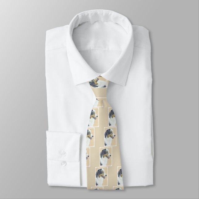 Australian Shepherd Painting - Original Dog Art Tie (Tied)