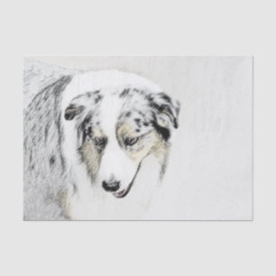 Australian Shepherd Painting - Original Dog Art Tissue Paper