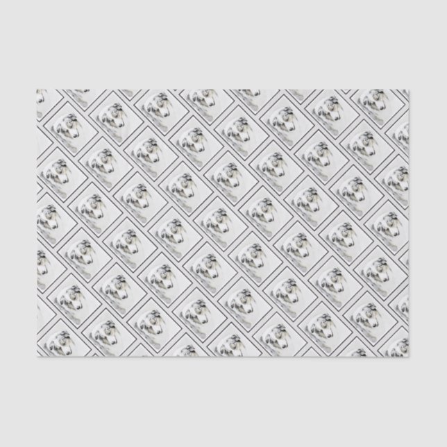 Australian Shepherd Painting - Original Dog Art Tissue Paper (Front)