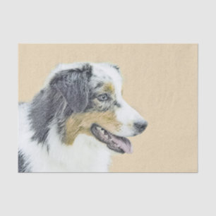 Australian Shepherd Painting - Original Dog Art Tissue Paper