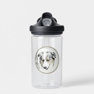 Australian Shepherd Painting - Original Dog Art Water Bottle