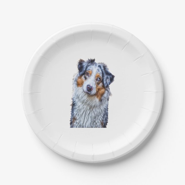 Australian Shepherd  Paper Plate (Front)