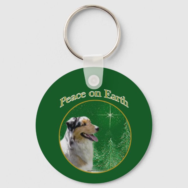 Australian Shepherd Peace Key Ring (Front)