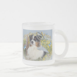 Australian Shepherd Perfect Angel Frosted Glass Coffee Mug
