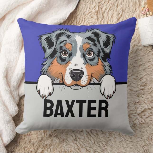 Australian Shepherd Personalised Puppy Dog Lovers Cushion (Blanket)
