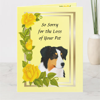 Australian Shepherd Pet Loss-Sympathy Big Card