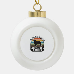 Australian Shepherd Pet Lover Vintage Dog Shirt De Ceramic Ball Christmas Ornament