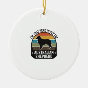 Australian Shepherd Pet Lover Vintage Dog Shirt De Ceramic Tree Decoration