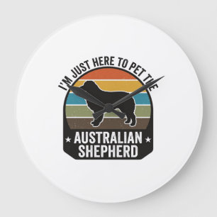 Australian Shepherd Pet Lover Vintage Dog Shirt De Large Clock