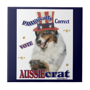 Australian Shepherd Political Humour Tile
