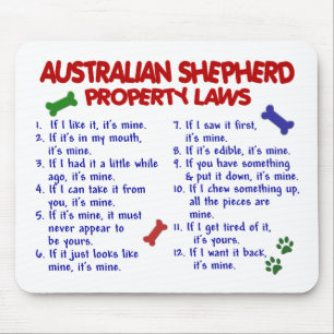 AUSTRALIAN SHEPHERD Property Laws 2 Mouse Mat