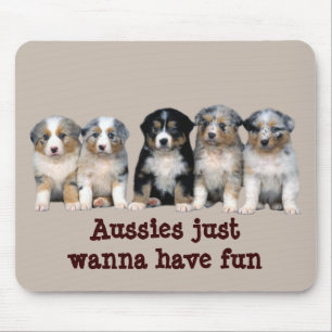 Australian Shepherd Puppies Mousepad