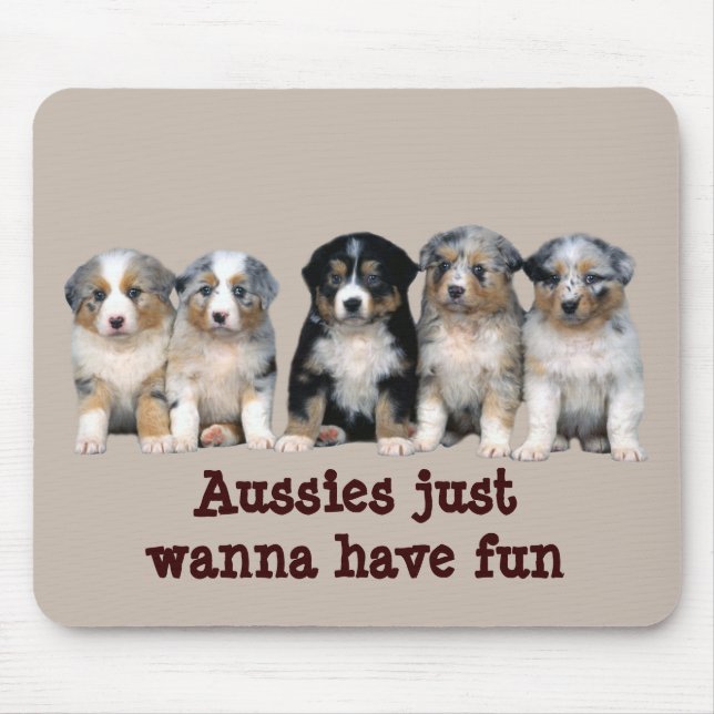 Australian Shepherd Puppies Mousepad (Front)