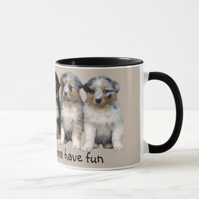 Australian Shepherd Puppies Mug (Right)