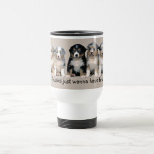 Australian Shepherd Puppies Travel Mug