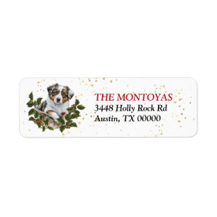 Australian Shepherd Puppy Basket Return Address