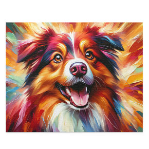 Australian Shepherd Puzzle: Red Tri-Colour Aussie Jigsaw Puzzle