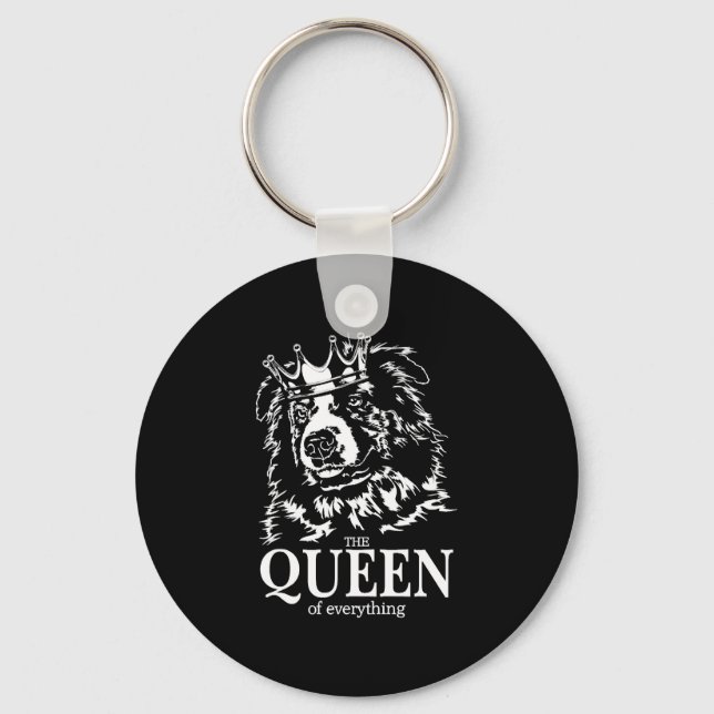 Australian Shepherd Queen Everything dog mum  Key Ring (Front)